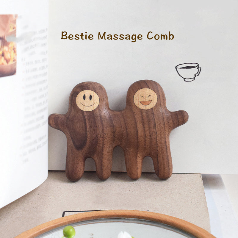 BFF Comb - Cute Handcrafted Wooden Massage Tool | Best Friend Gift, Relaxation Accessory, Portable Stress Relief