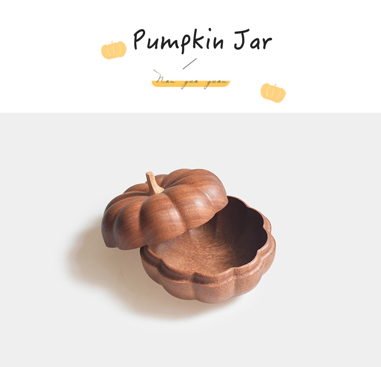 Sapele Pumpkin Jar - pumpkin decor /halloween pumpkin /storage box /treasure box /desktop decoration