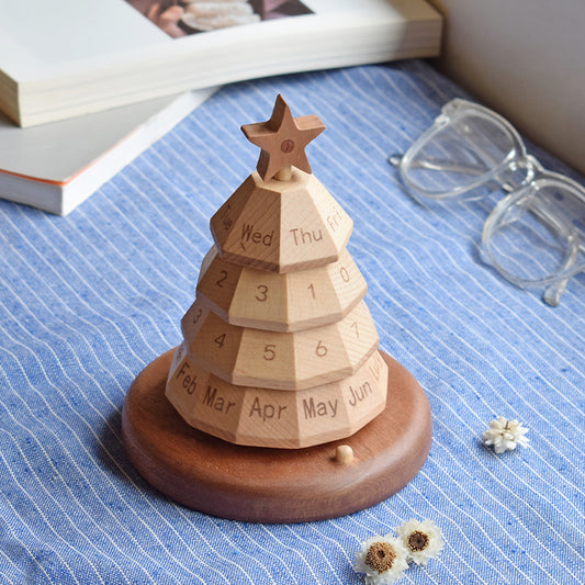 Christmas Tree Perpetual Calendar - Desk Calendar /Wood Calendar /Office Decor /Christmas Gift