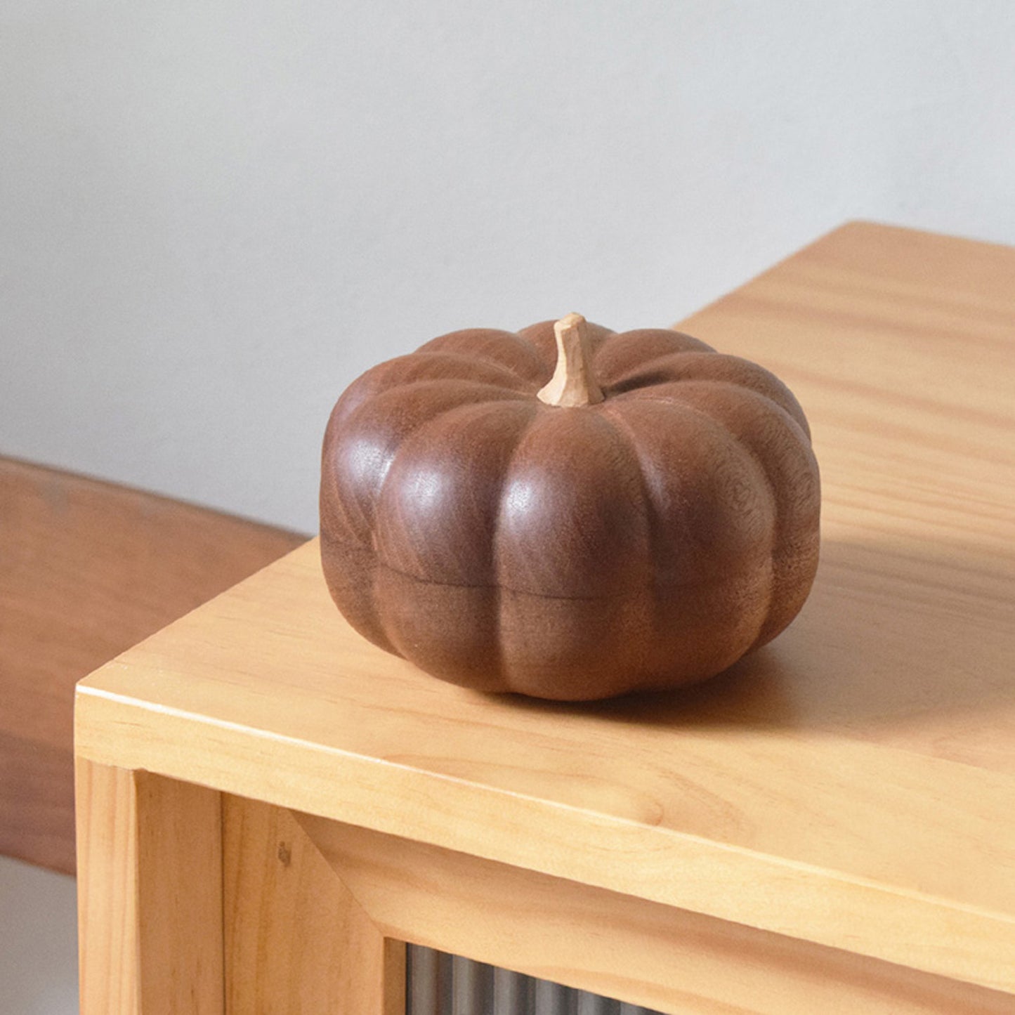 Sapele Pumpkin Jar - pumpkin decor /halloween pumpkin /storage box /treasure box /desktop decoration