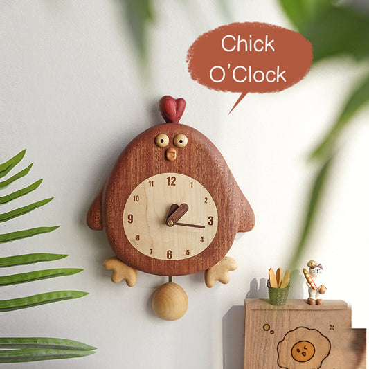 Chick-a-Tick Clock - Handmade Wooden Wall Clock