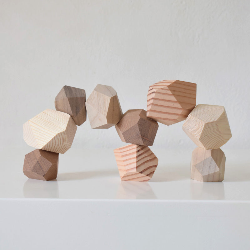 Five-Color Wooden Balance Stones – A Mindful Gift for All Ages