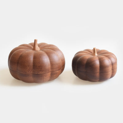 Sapele Pumpkin Jar - pumpkin decor /halloween pumpkin /storage box /treasure box /desktop decoration