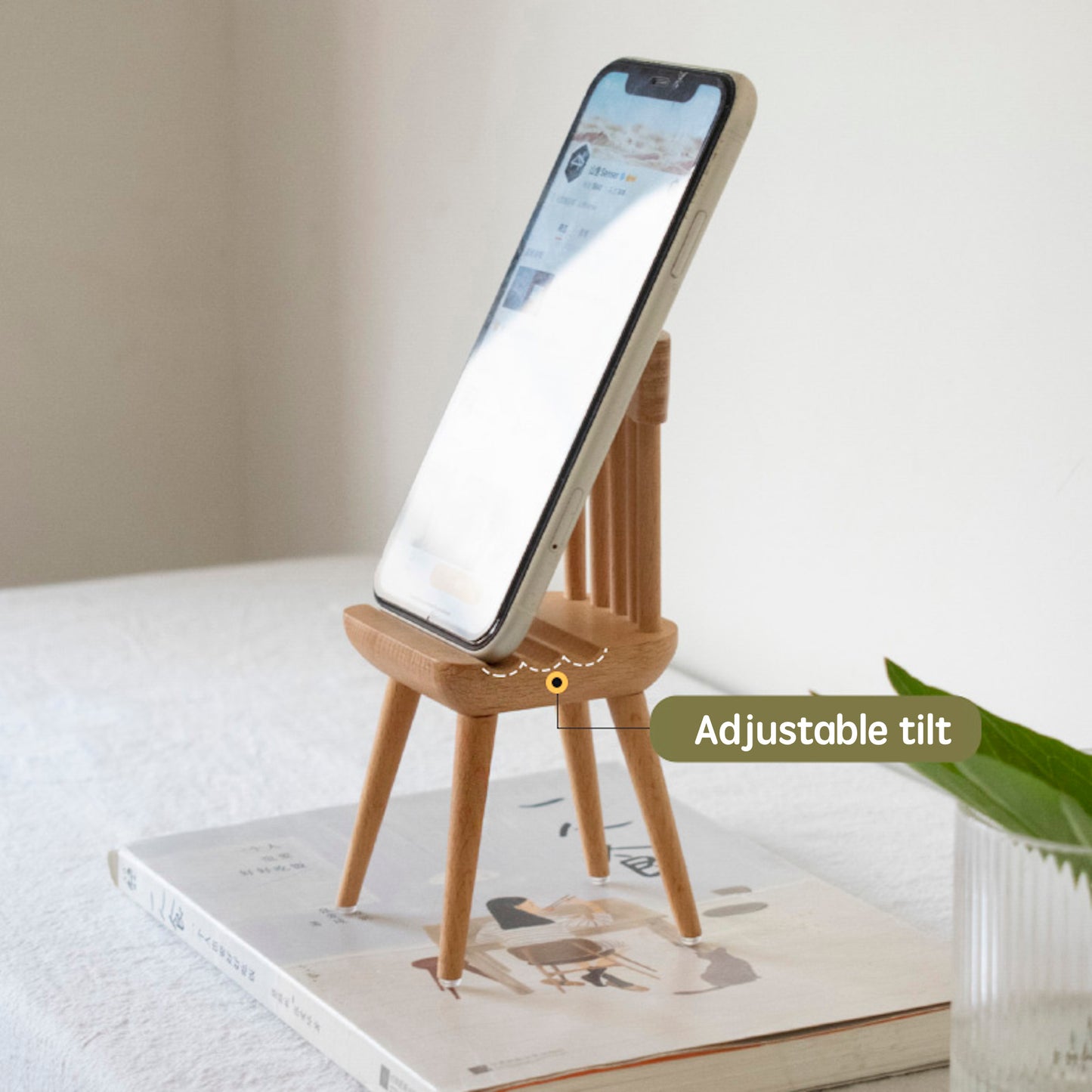 Chair Phone Holder - Wooden Design/Windsor Chair/Desktop Decor/Handcrafted/Phone Accessories/Home Office Decor/Ergonomic/Desk Organizer