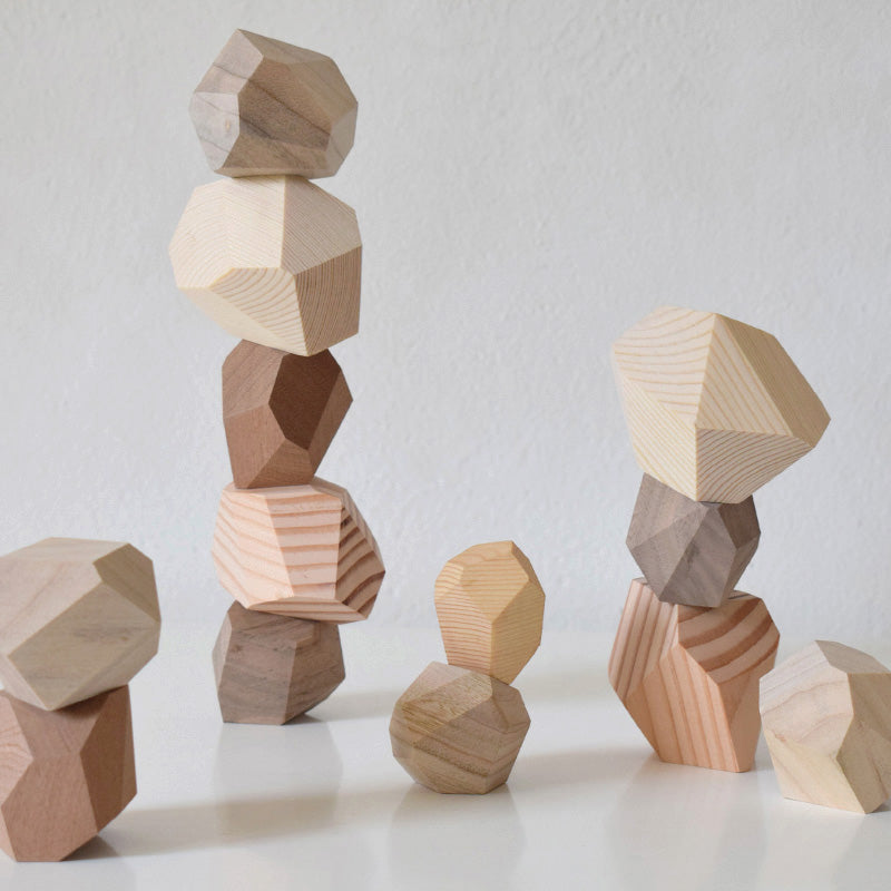 Five-Color Wooden Balance Stones – A Mindful Gift for All Ages