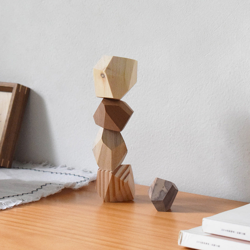 Five-Color Wooden Balance Stones – A Mindful Gift for All Ages