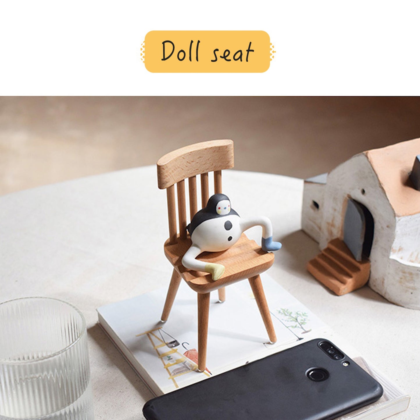 Chair Phone Holder - Wooden Design/Windsor Chair/Desktop Decor/Handcrafted/Phone Accessories/Home Office Decor/Ergonomic/Desk Organizer