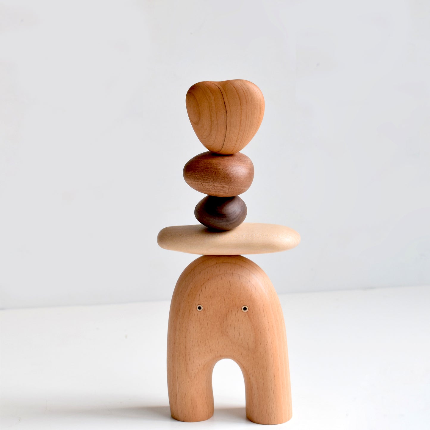 Zen Balance Elf - Wooden Tabletop Sculpture & Desk Toy, Handmade Magnetic Zen Decor, Mindful Relaxation Gift