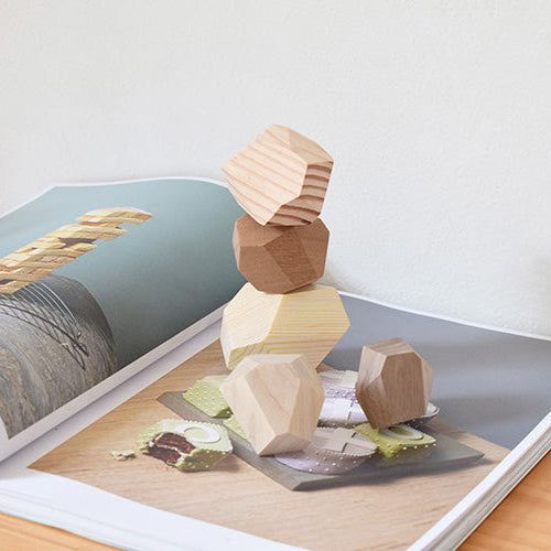 Five-Color Wooden Balance Stones – A Mindful Gift for All Ages