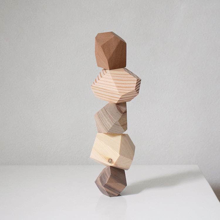 Five-Color Wooden Balance Stones – A Mindful Gift for All Ages