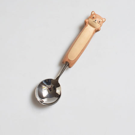 Adorable Hand-Carved Shiba Inu  Spoon and Fork | Kitchen Décor & Gifts