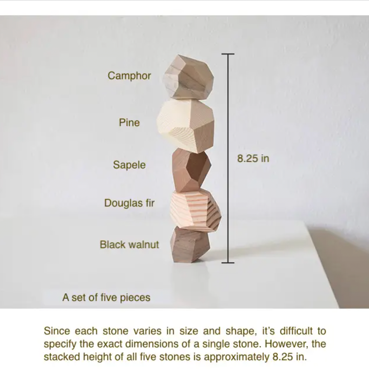 Five-Color Wooden Balance Stones – A Mindful Gift for All Ages